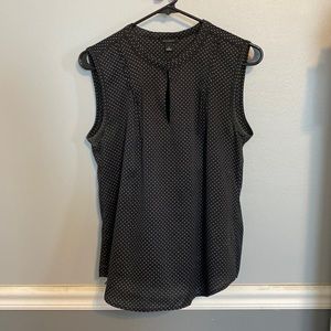 Ann Taylor polka dot keyhole sleeveless top